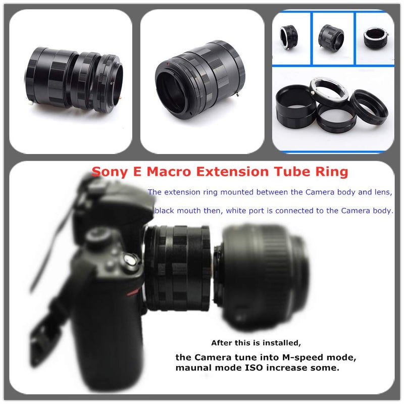 Amopofo NEX Extension Tube Macro Ring,Compatible with E-Mount Camera NEX-3 NEX-5N NEX-C3 NEX-5C Nex-7 A5100 A6000 A6300 A6500 A7 A7R A7RII A7M A7s - Image 5